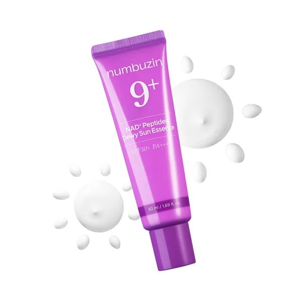 Купити Антивікова сонцезахисна есенція з ефектом сяйва Numbuzin No.9 NAD+ Peptides Dewy Sun Essence на LovelyBunny.com.ua
